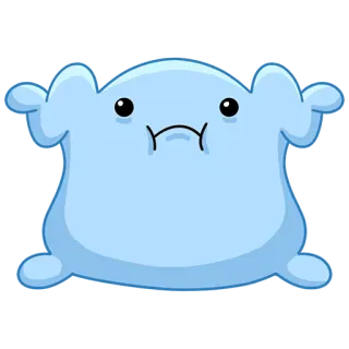 😕 Blob, Biru, Lucu, Kartun, Karakter, Maskot whatsapp sticker