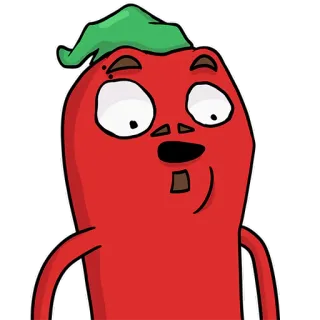 😯 고추, 만화, 음식, 채소, 빨간색, 웃긴 telegram sticker