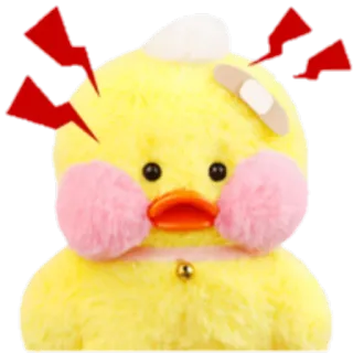 😡 canard, énervé, pansement, peluche, mignon, dessin animé, jaune telegram sticker