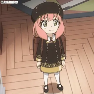 😃 Anya Forger Spy x Family Anime, Chica, Dibujo animado, Uniforme escolar, Personaje, Spy x Family, Anya Forger telegram sticker