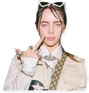 🖕 Billie Eilish Билли Айлиш, певица, знаменитость, мода, поп-звезда telegram sticker