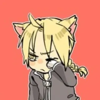 🥱 Edward Elric Fullmetal Alchemist Anime, Orelhas de gato, Chibi, Fofo, Fanart, Fullmetal Alchemist, Edward Elric telegram sticker
