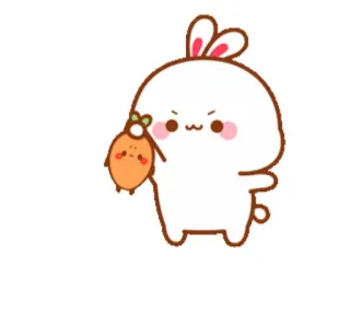🍼 conejo, lindo, animal, dibujo animado, kawaii telegram sticker