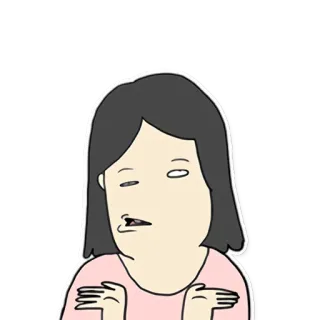 🤷 dessin animé, femme, personnage, illustration, autocollant telegram sticker