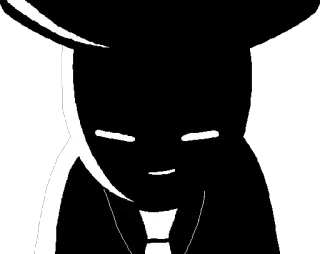 😈 Silhouette, Schwarzweiß, Hase, Krawatte, Cartoon whatsapp sticker