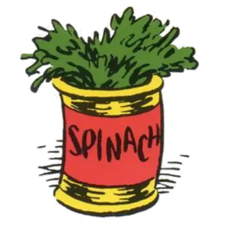 😍 SPINACH comida, espinafre, vegetal, lata telegram sticker