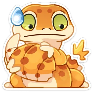 😐 ящерица, геккон, мультик, животное, милый, стикер telegram sticker