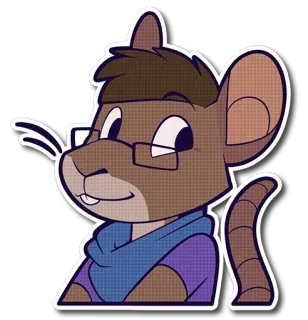 😃 мышь, очки, мультфильм, животное, стикер telegram sticker