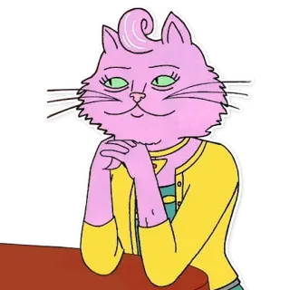 😌 Princess Carolyn BoJack Horseman Принцесса Кэролин, кот, BoJack Horseman, мультфильм telegram sticker