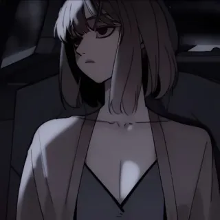 🖤 donna, anime, cartone animato, ritratto telegram sticker