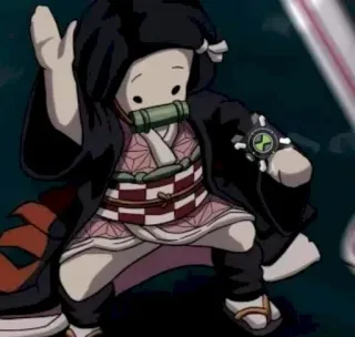 🎐 Nezuko Kamado Demon Slayer anime, nezuko, demon slayer, cartoon, cute, fan art telegram sticker