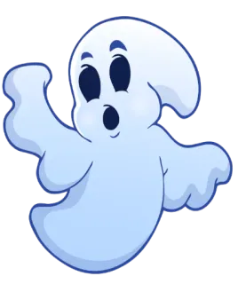 👀 duch, halloween, straszny, kreskówka, słodki telegram sticker