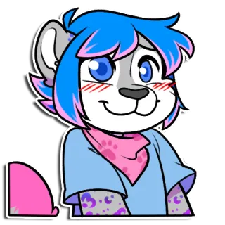 ☺️ furry, cartoon, dier, antropomorf, sticker, schattig whatsapp sticker