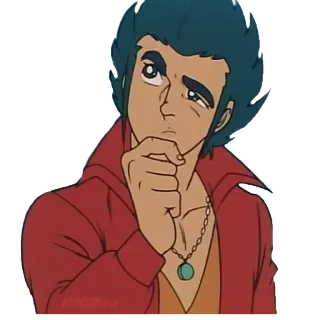 🤔 hoạt hình, suy nghĩ, trầm ngâm, anime, hình minh họa telegram sticker