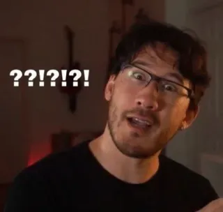 ⁉️ Markiplier ??!?!?!?! Markiplier, Youtuber, Meme, Question, Expression, Visage, Réaction telegram sticker