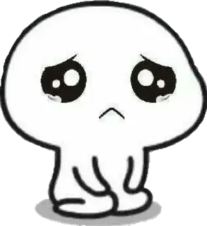 🥺 traurig, weinen, Cartoon, Emotion, weiß, minimalistisch telegram sticker