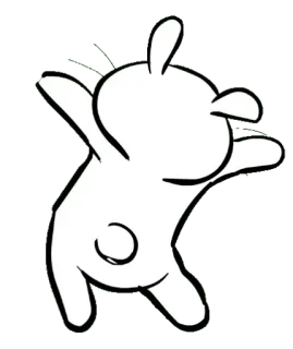 💃 白色, 兔子, 绘画, 卡通, 动物, 贴纸 whatsapp sticker