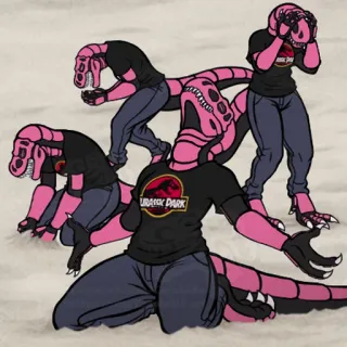 😩 Jurassic Park JURASSIC PARK dinosaurio, t-rex, Jurassic Park, animal, camiseta, fan art telegram sticker