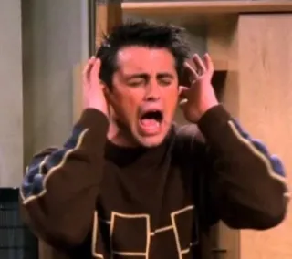 🙉 Joey Tribbiani Friends joey, friends, matt leblanc, asustado, impactado, serie tv, años 90 whatsapp sticker