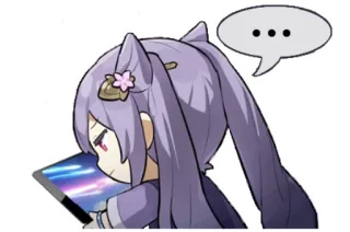 💬 Keqing Genshin Impact Anime, Kattenoren, Meisje, Genshin Impact, Keqing, Denken telegram sticker