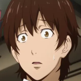 😲 Anime, Dessin animé, Homme, Visage, Effrayé, Choqué telegram sticker