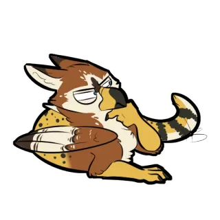 🤔 griffon, bird, animal, fantasy, thinking, furry telegram sticker