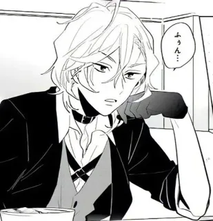 🐈 ふぅん… Anime, Manga, Charakter, Handschuhe, Schwarzweiß telegram sticker