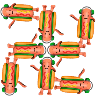 🌭 cachorro-quente, comida, desenho animado, personagem, sorriso, fofo telegram sticker