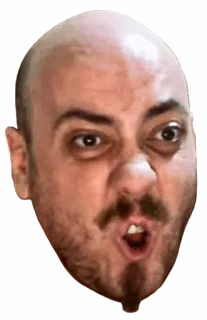 😲 hombre, calvo, expresión, cara, retrato, persona whatsapp sticker