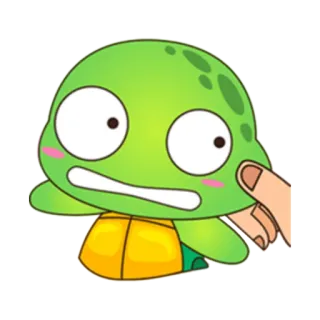 😅 tartaruga, desenho animado, fofo, verde, amarelo telegram sticker