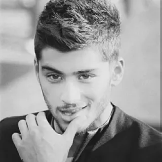 😐 Zayn Malik ゼイン・マリク, 歌手, ワン・ダイレクション, ポートレート, 男性, 有名人, 白黒 telegram sticker
