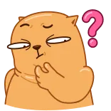 🤔 고양이, 생각, 만화, 동물, 표정 telegram sticker