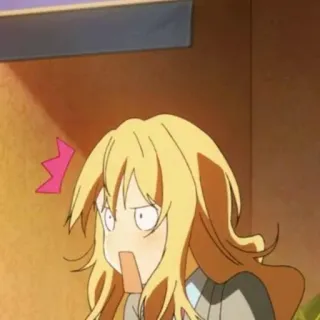 ❓ Kaori Miyazono Your Lie in April anime, surprised, cartoon, character, blond hair telegram sticker