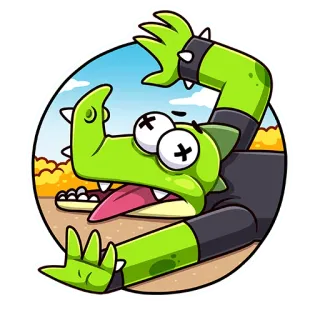 😵 desenho animado, monstro, verde, criatura, engraçado, animação telegram sticker