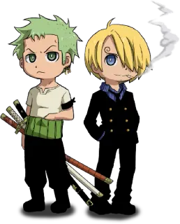 ✨ Roronoa Zoro One Piece anime, manga, pirates, straw hat crew, swordsman, roronoa, sanji, smoking telegram sticker