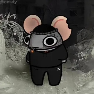 🚬 老鼠, 吸烟, 卡通, 角色, 动物, 黑帮 telegram sticker