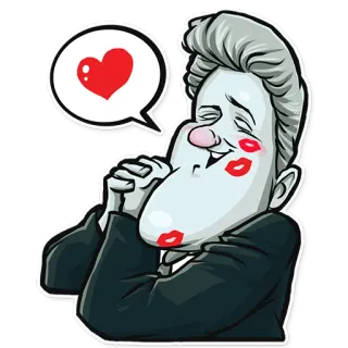 😘 Dessin animé, Traces de baiser, Amour, Coeur, Flirt telegram sticker
