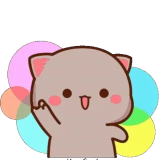 🕺 gatto, cartone animato, dito medio, gesto, offensivo, adesivo telegram sticker