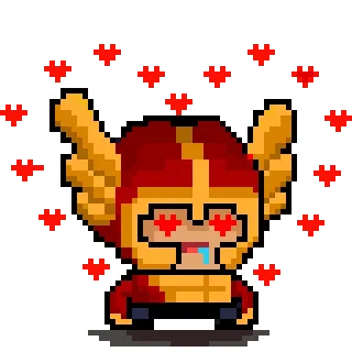 😘 Pixel art, Harten, Personage, Helm, Liefde, Schattig telegram sticker