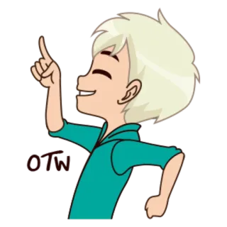 🚶 อ่าน Cartoon, Jongen, Wijsvinger, Thais, Tekst whatsapp sticker
