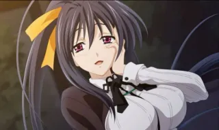 😏 Akeno Himejima High School DxD Anime, Mädchen, Schuluniform, Lange Haare telegram sticker