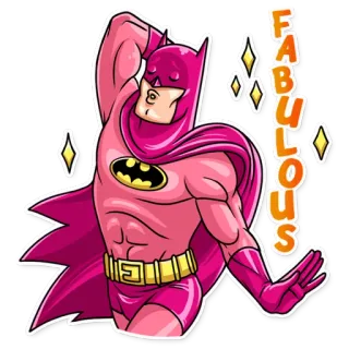 🤩 FABULOUS batman, fabulous, pink, superhero, funny, cartoon telegram sticker