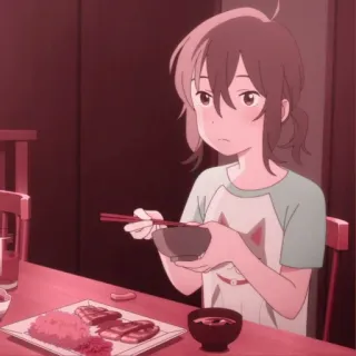 💗 Anime, Comendo, Comida, Hashi, Refeição, Jantar whatsapp sticker