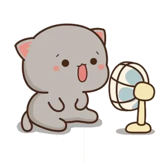 🥵 Katze, Fan, niedlich, Tier, Cartoon, kawaii telegram sticker