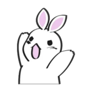🙌 lapin, lapinou, animal, dessin animé, mignon whatsapp sticker