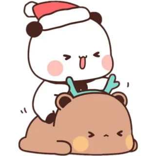 😆 แพนด้า, หมี, น่ารัก, คริสต์มาส, การ์ตูน telegram sticker