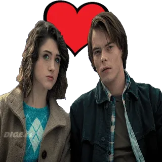 ❤ Jonathan Byers Stranger Things Stranger Things, Netflix, Jonathan Byers, Nancy Wheeler, love, relationship, heart, couple telegram sticker