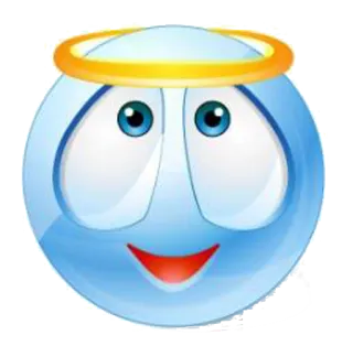 😇 Emoji, Engel, Heiligenschein, Blau, Niedlich telegram sticker