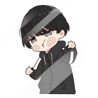 😗 Anime, Cartone animato, Personaggio, Felpa con cappuccio, Carino telegram sticker