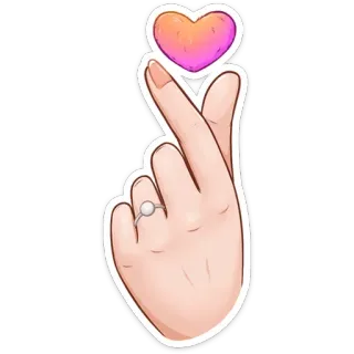 ❤ coração com a mão, coração com o dedo, amor, coração coreano, gesto, símbolo, afeição telegram sticker